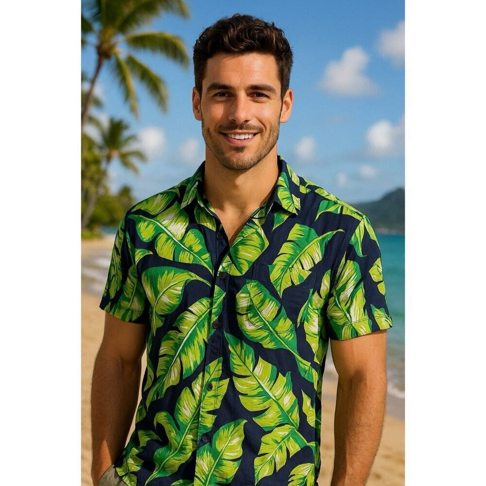 Vintage Polo Ralph Lauren Hawaiian Leafy T Shirt Large EUC